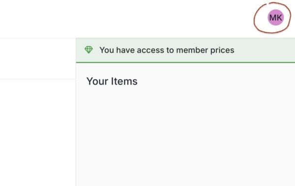 Screenshot of the corner of the screen where you can make sure that you are indeed logged in. 