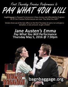 Bag & Baggage Productions presents "Emma" at the Venetian Theater in Hillsboro, Ore. (photo by Casey Campbell Photography)